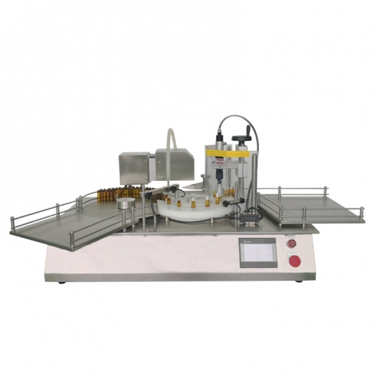 Desktop type filling and capping machine